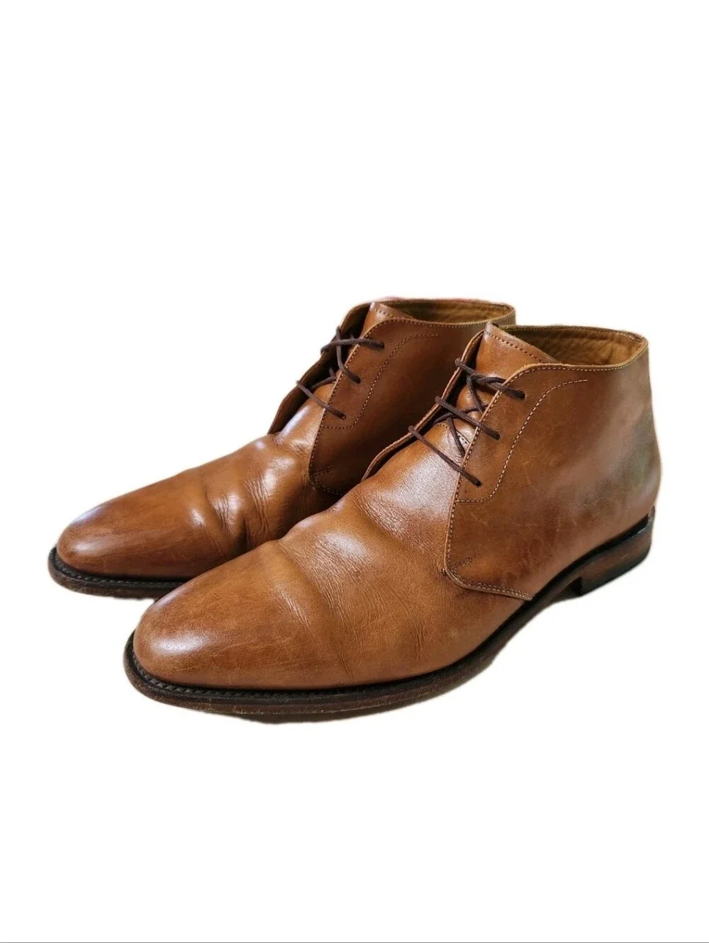 Floris Van Bommel Cognac Calf Leather Chukka Boots Mens 10.5 US Ankle Dress Shoe